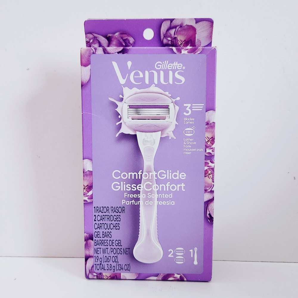 🐢2/$15 Gillette Venus ComfortGlide Freesia Razor + 2 Razor Blade Refills